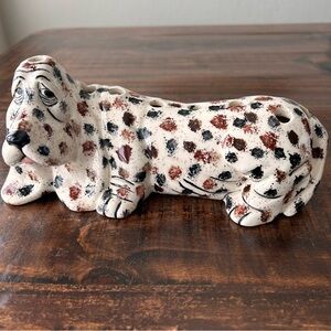 Vintage Collectable "BASSETT  HOUND DOG" Ceramic Pencil Holder/Flower Frog 9”